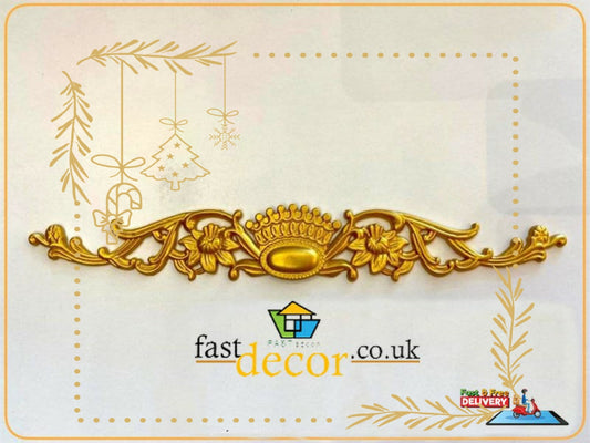 PALACE DOOR CROWN MOTIF - POLYSTYRENE - GOLDEN 34*5cm - DGM35-A