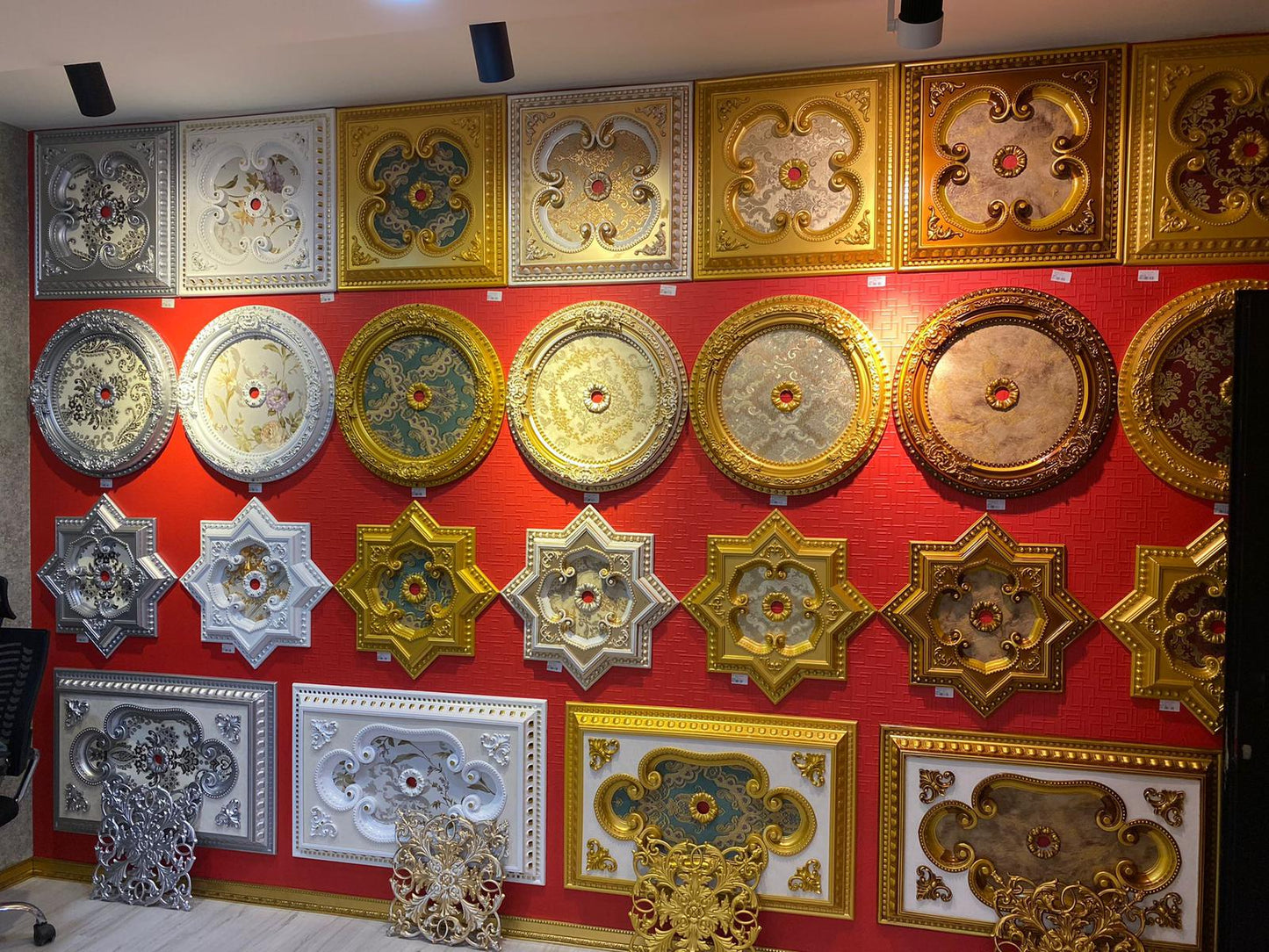 PALACE CEILING ROSE - POLYSTYRENE - RECTANGULAR - DD120160-P - ELEGANCE PATINA 120*160cm