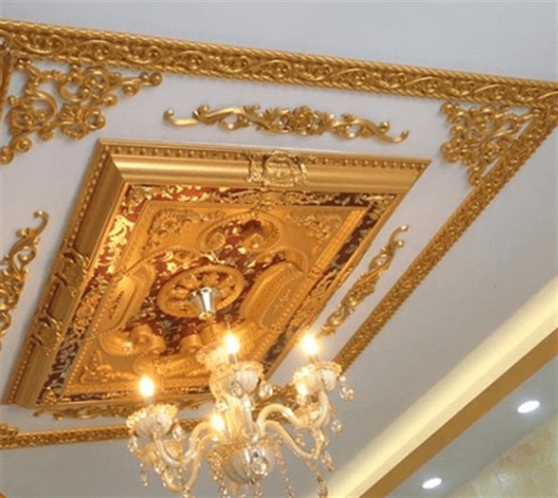 PALACE CEILING ROSE - POLYSTYRENE - RECTANGULAR - DD90120-AB - GOLD MAROON 90*120cm