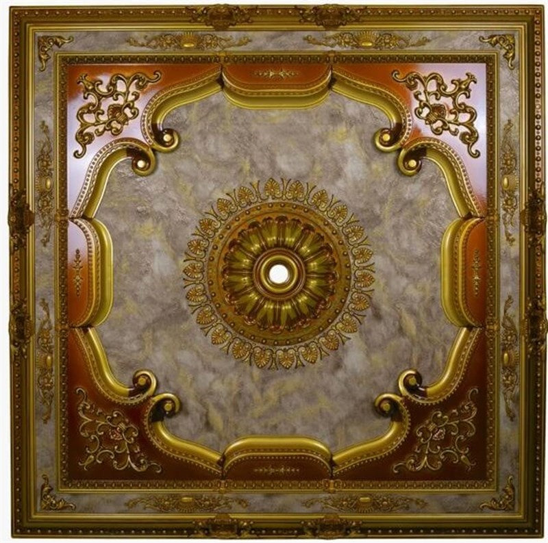 PALACE CEILING ROSE - POLYSTYRENE - SQUARE - DK150-E - ANCIENT 150*150cm