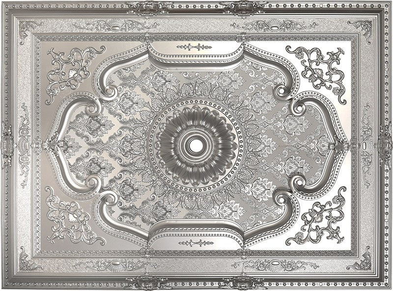 PALACE CEILING ROSE - POLYSTYRENE - RECTANGULAR - DD120160-G - ELEGANCE SILVER 120*160cm