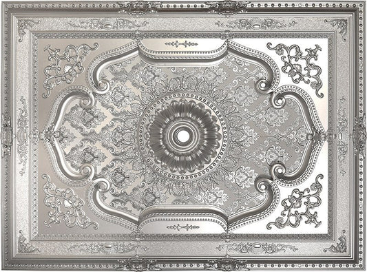 PALACE CEILING ROSE - POLYSTYRENE - RECTANGULAR - DD120160-G - ELEGANCE SILVER 120*160cm