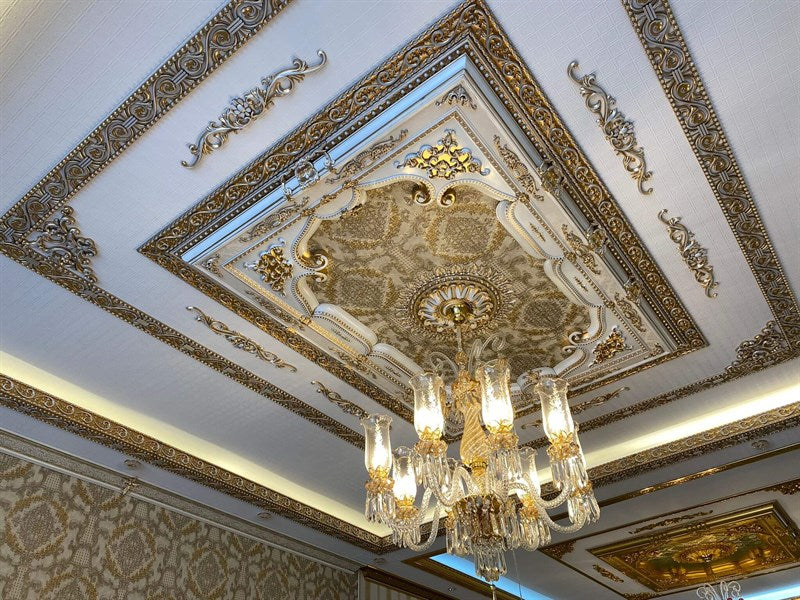 PALACE CEILING ROSE - POLYSTYRENE - RECTANGULAR - DD140200-P - ELEGANCE PATINA 140*200cm