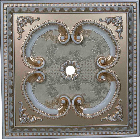 PALACE CEILING ROSE - POLYSTYRENE - SQUARE - DK60- P - PATINA 60*60cm